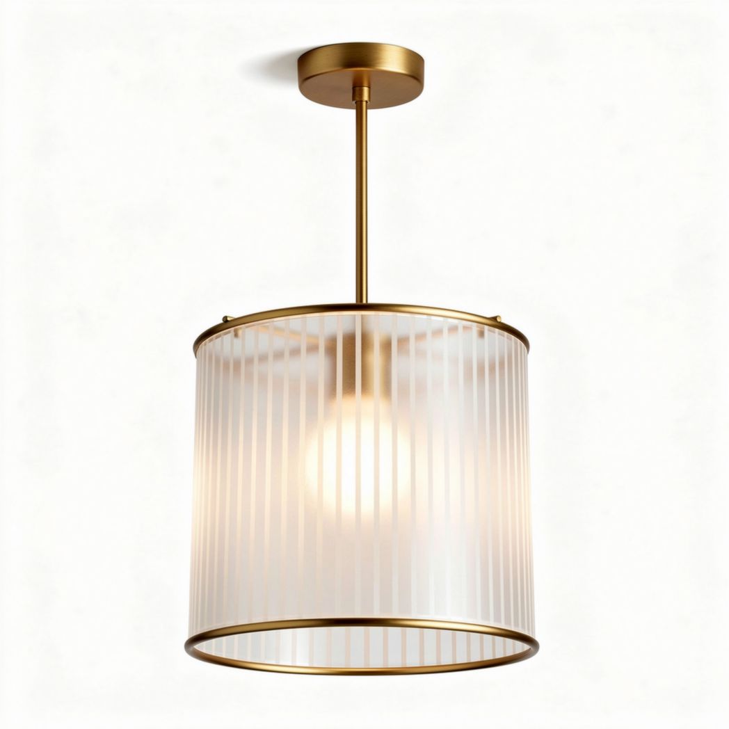 Lampadario moderno in metallo dorato e vetro trasparente dimensioni 30 x 30 x 40cm per illuminazione interna