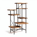 Scaffale in legno di acacia con struttura metallica nera 150 x 60 x 180 cm