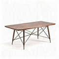 Tavolo da pranzo rettangolare in legno e metallo 180 x 90 x 75cm marrone