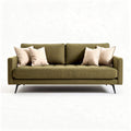 Divano verde oliva con cuscini decorativi dimensioni 200 x 90 x 85 cm