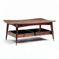 Tavolino da caffè in legno scuro con cassetti 120 x 60 x 40cm
