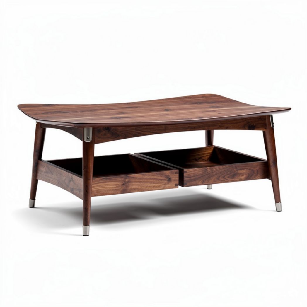 Tavolino da caffè in legno scuro con cassetti 120 x 60 x 40cm