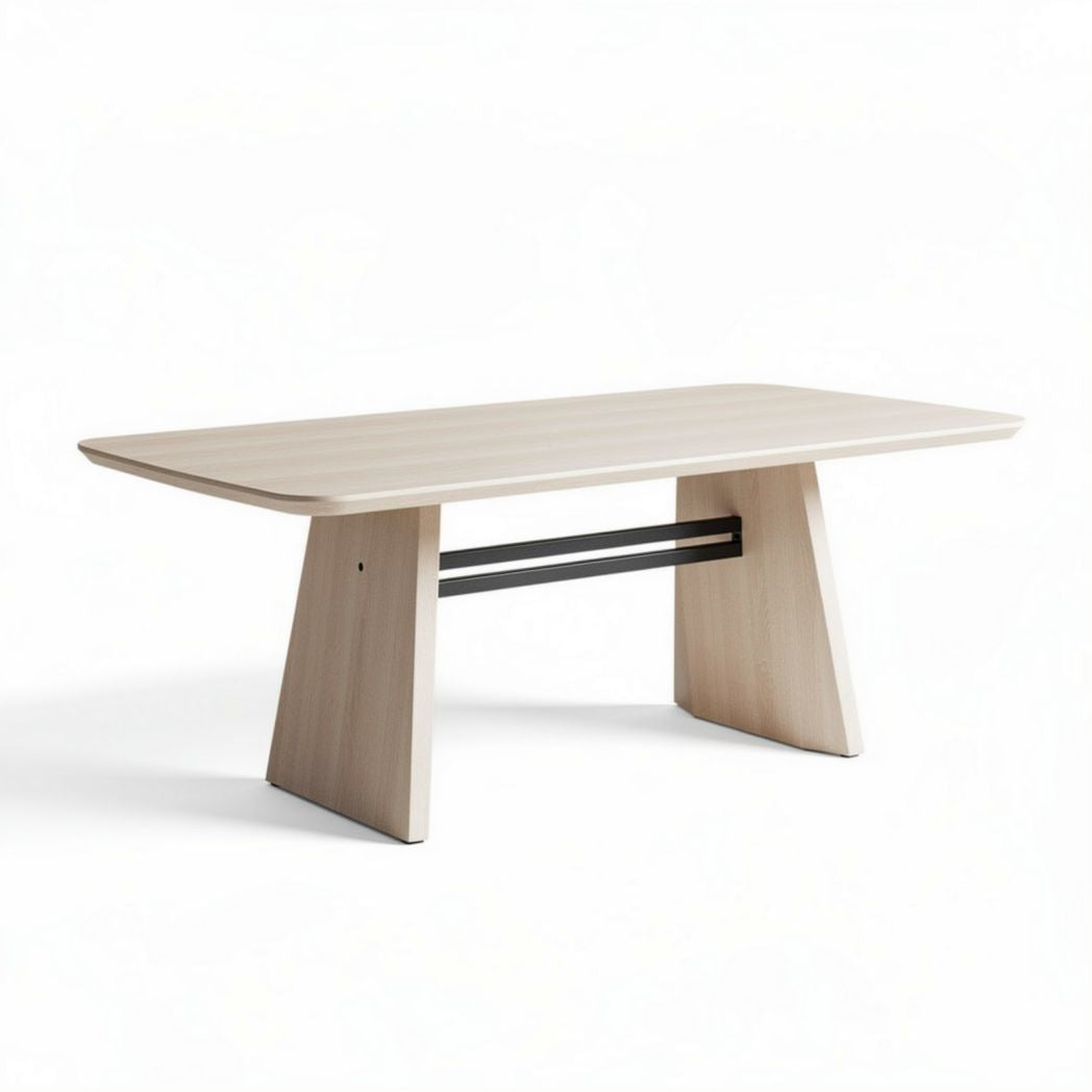 Tavolo ovale in legno fino con struttura in metallo 150 x 90 x 75cm